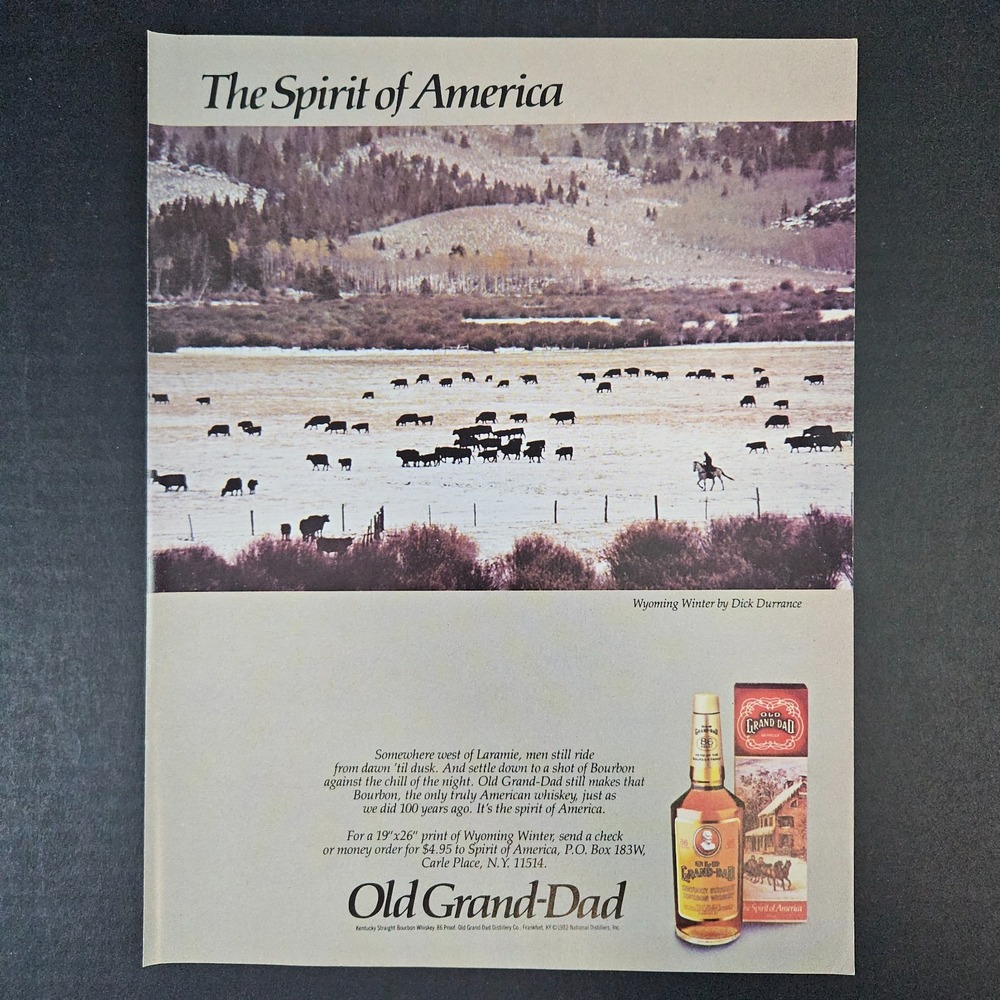 1982 Old Grand-Dad Kentucky Straight Bourbon Whiskey Vintage Print Ad Frankfort